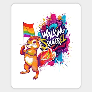 Walking sQUEERel Sticker